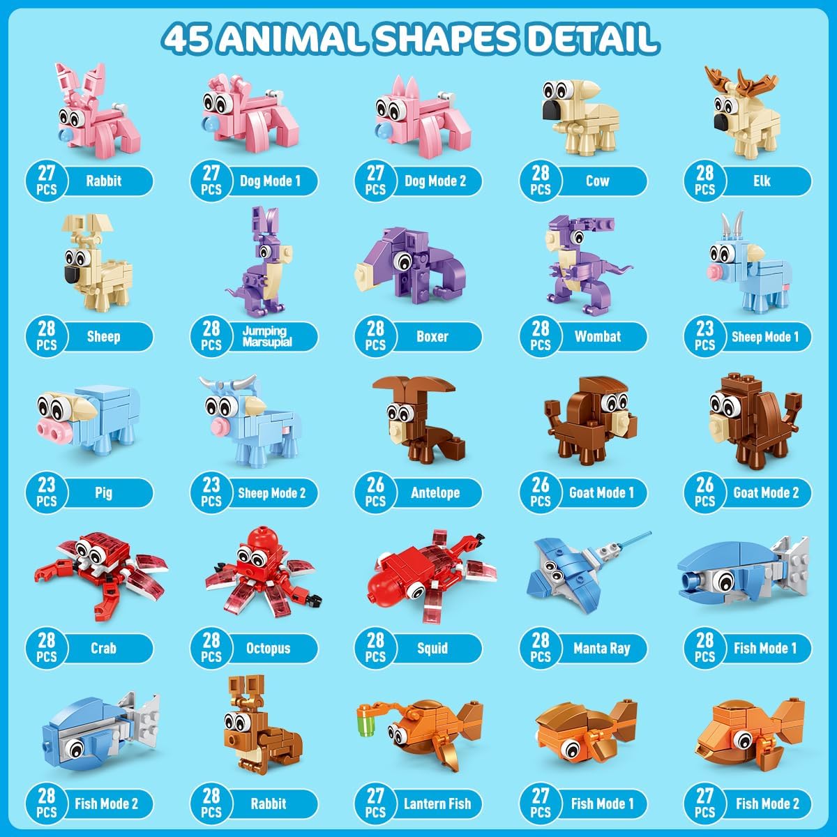 Thumbnail 4 de INSOON 810‑piece Animal Building Blocks Party Pack