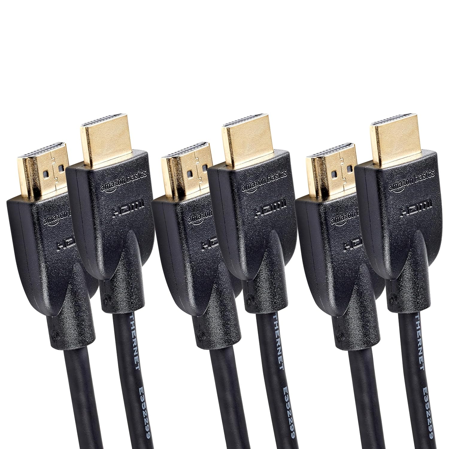 Detalle de Amazon Basics Confezione da 3 cavi HDMI 4K da 1.8 m – 18 Gbps, Ethernet, 4K@60 Hz, nero