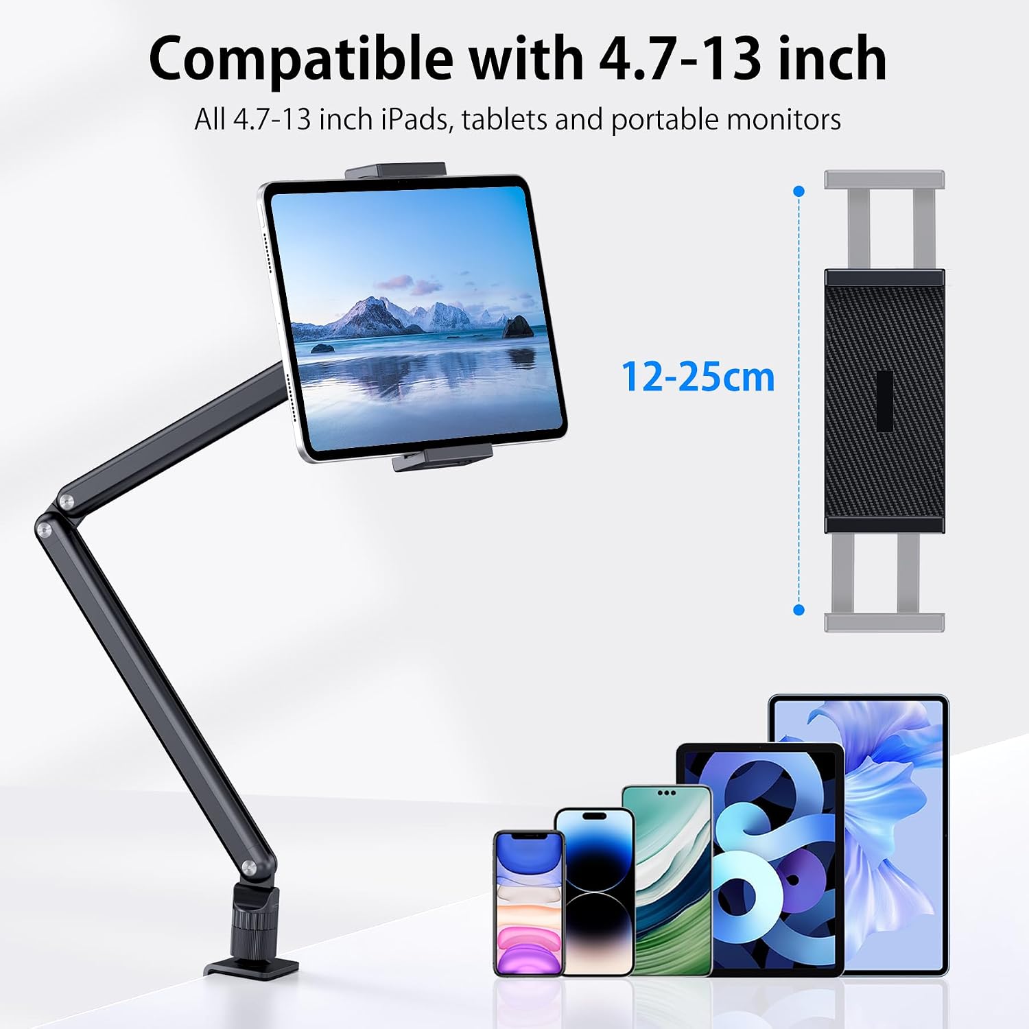 Thumbnail 4 de CreaDream aluminium tablethouder met 360° draaibare arm voor 4,7 tot 13 inch