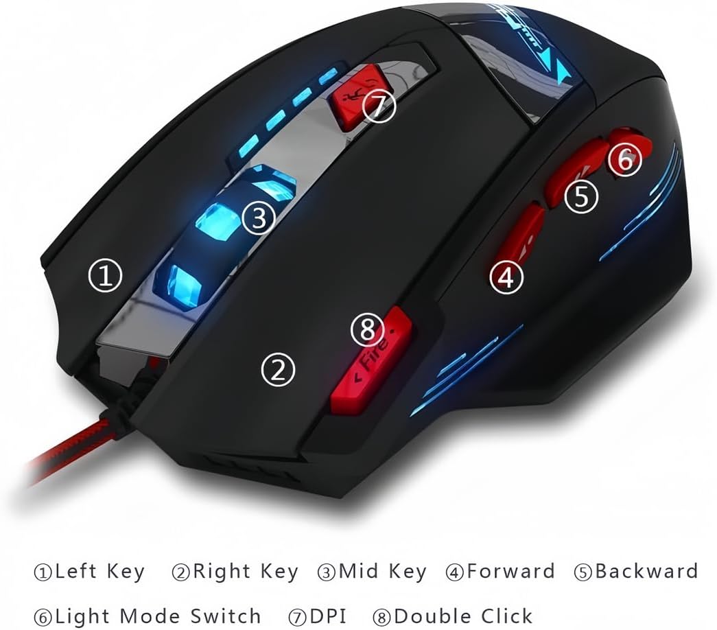 Detalle de Zelotes T90 Gaming Mouse Review: 9200 DPI, 8 Programmable Buttons and Weight Tuning
