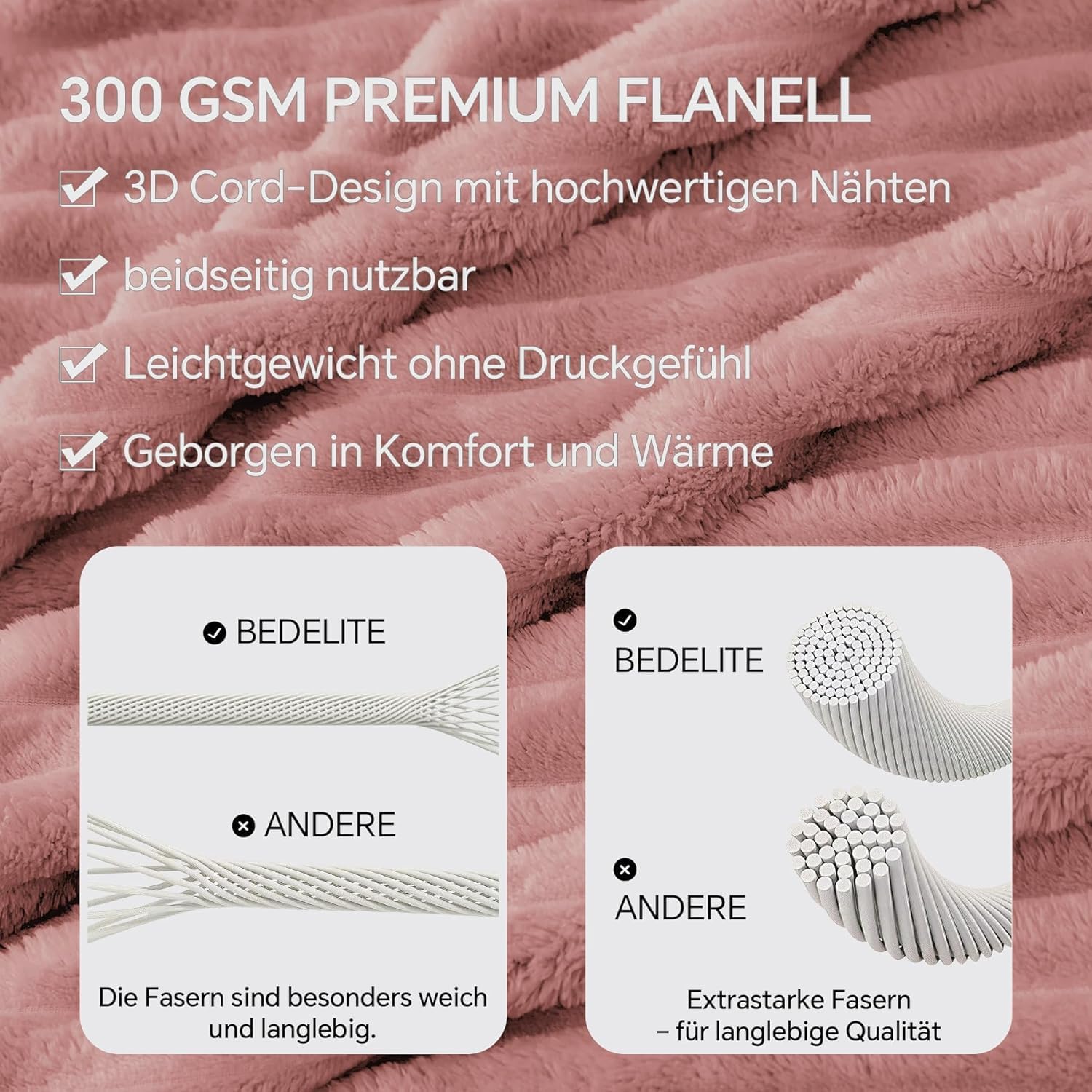 Detalle 2 de BEDELITE Kuscheldecke Flauschig 230x270