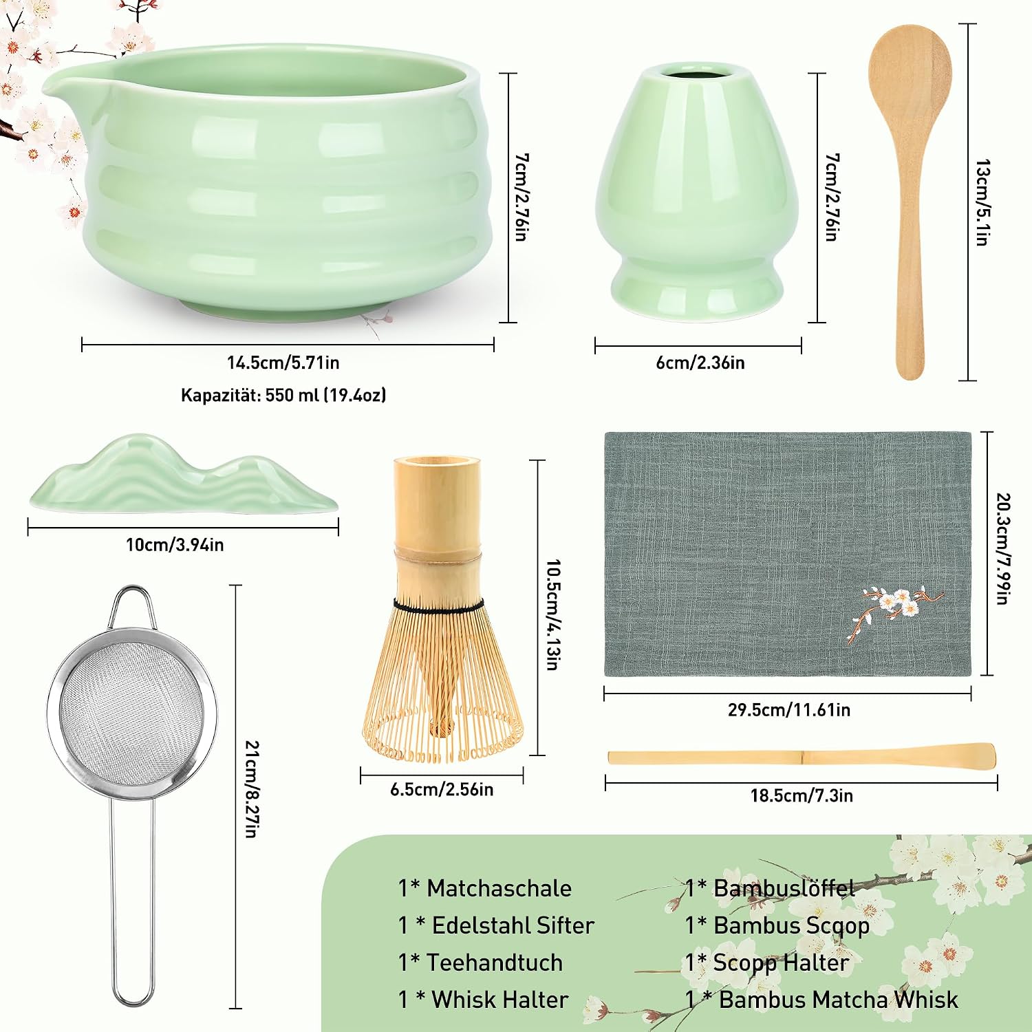 Detalle de Matcha-Schneebesen-Set – Japanisches Matcha-Tee-Set für den Haushalt (Cyan)