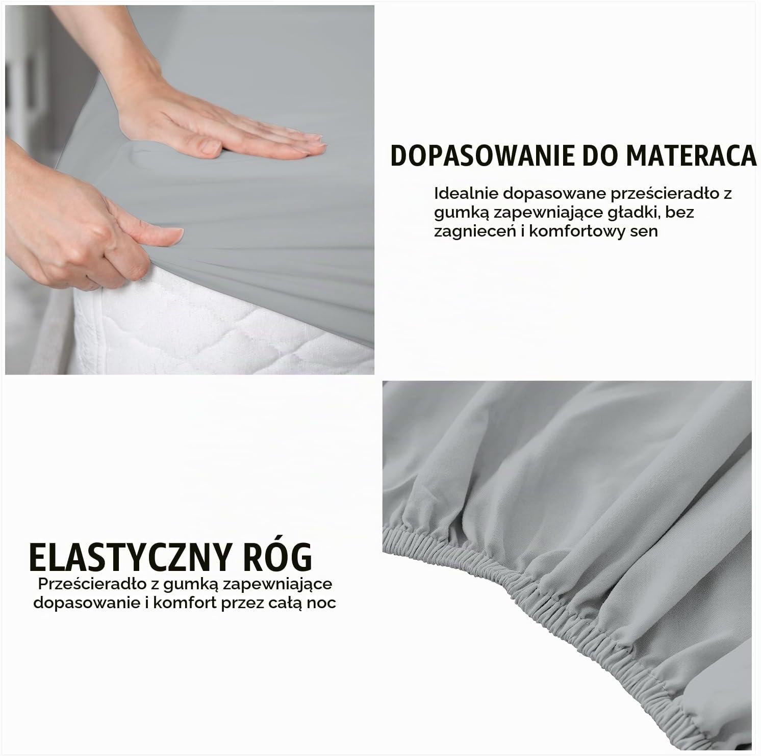 Thumbnail 4 de Super Dreamer King Size – szare prześcieradło z gumką, 100% poliester