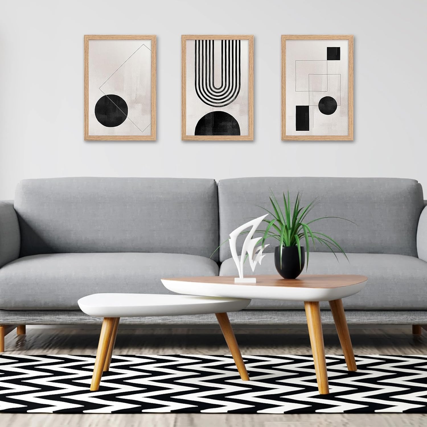 Thumbnail 5 de Walasis lot de 3 cadres photo en chêne naturel 20x30 (format paysage ou portrait)