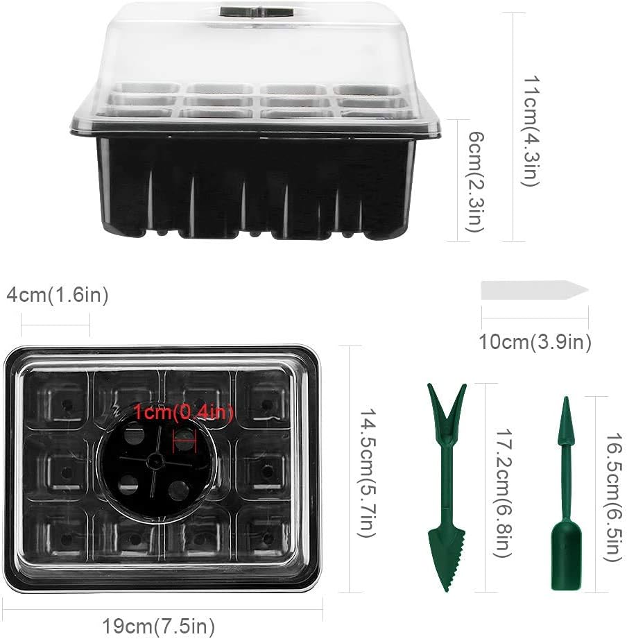Thumbnail 5 de Seed Trays 10-Pack: sturdy seed starter kit with adjustable humidity dome and 12 cells per tray
