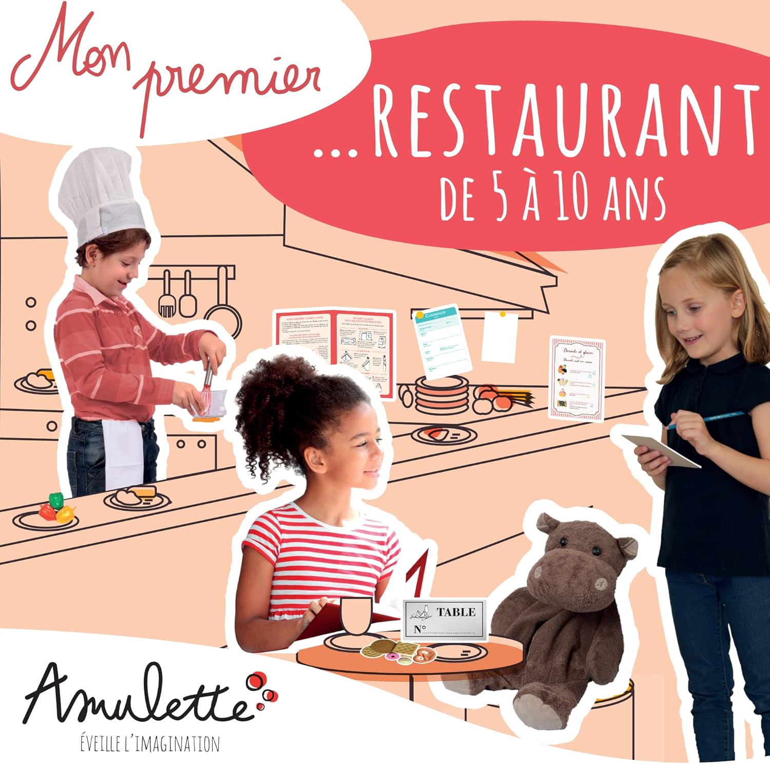 Detalle 2 de Amulette CHEF Mon Premier Restaurant 40+ accessoires 🎲