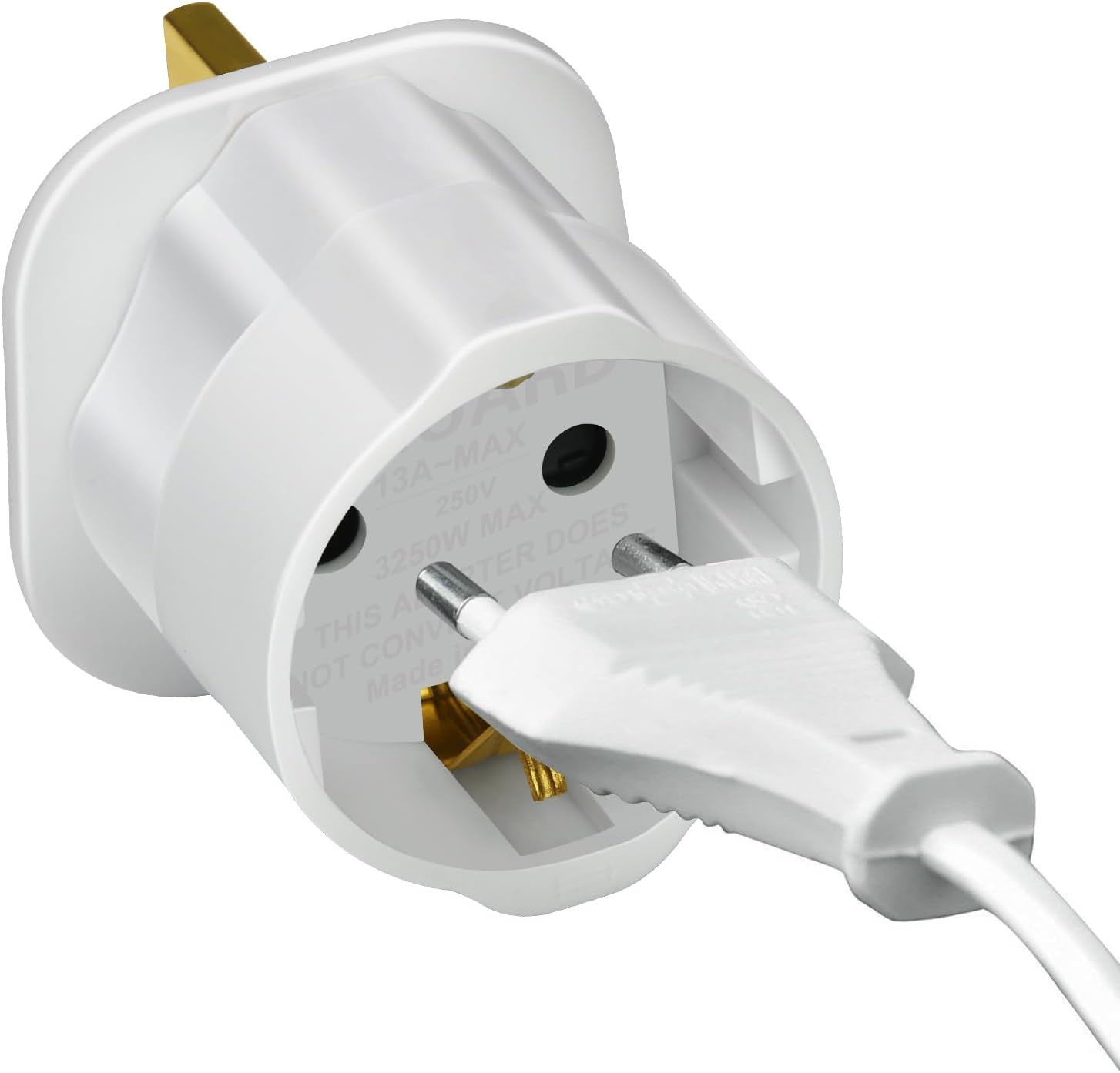 Thumbnail 6 de VGUARD UK Reiseadapter-Set (3er-Pack) England/Deutschland Stecker – Schuko (EU) auf UK Steckdose, weiß