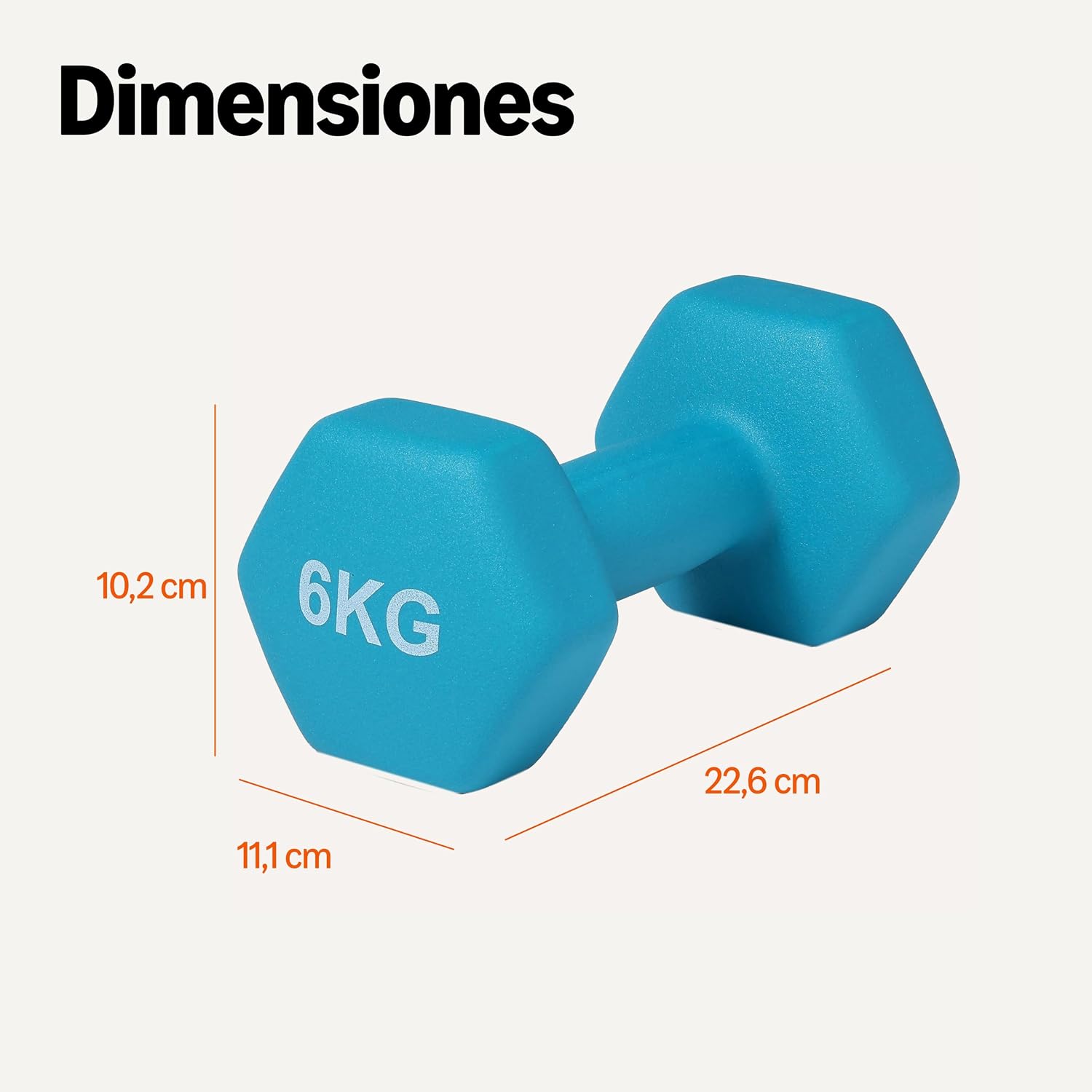 Detalle de Amazon Basics Mancuernas de Neopreno 6 kg (par) – conjunto resistente para casa
