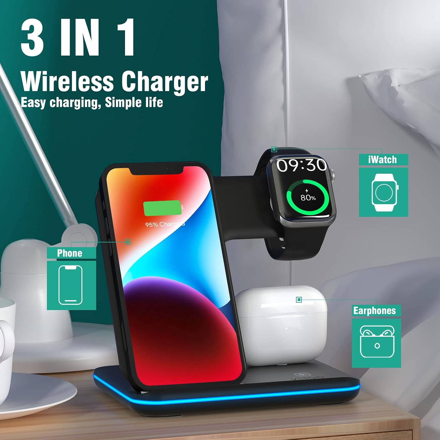 Thumbnail 6 de VESSTT Wireless Charger 3in1 for iPhone