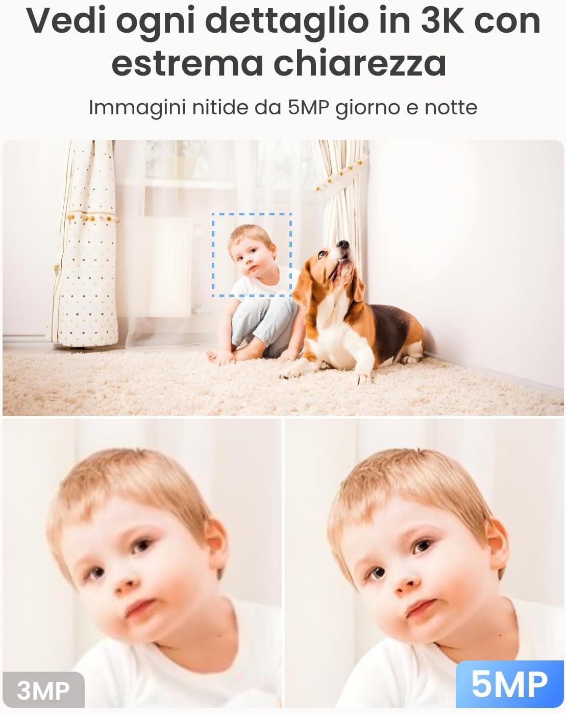 Thumbnail 1 de Reolink E1 Pro 5MP WiFi interno a doppia banda 2.4/5 GHz con rilevamento IA e 360°