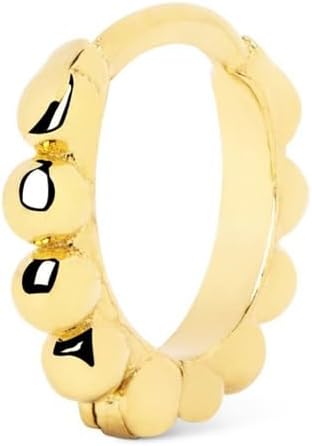 Detalle de SINGULARU Pebbles S: Einzelner Creolen-Ohrring aus Sterlingsilber mit 18 kt Goldbeschichtung