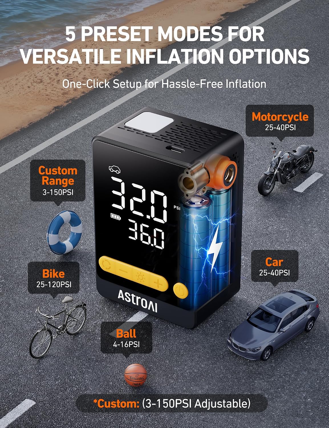Thumbnail 6 de AstroAI portable tyre inflator 150 PSI