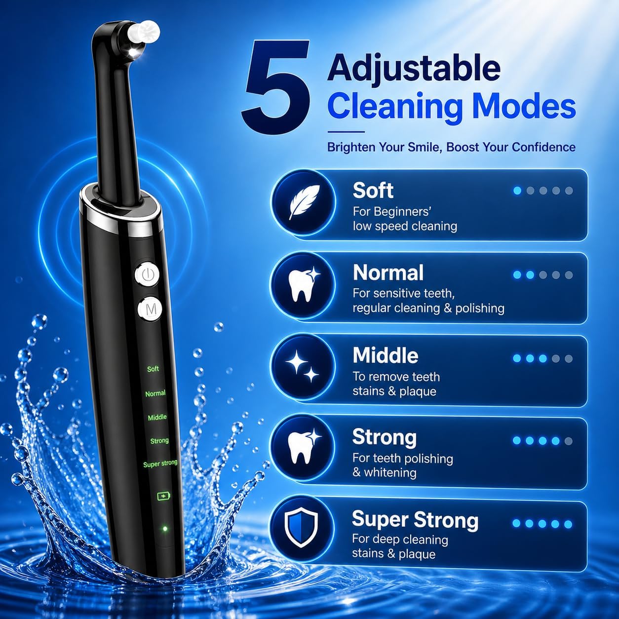 Detalle de Britiva Electric Tooth Polisher: All-in-One Plaque & Tartar Removal Kit