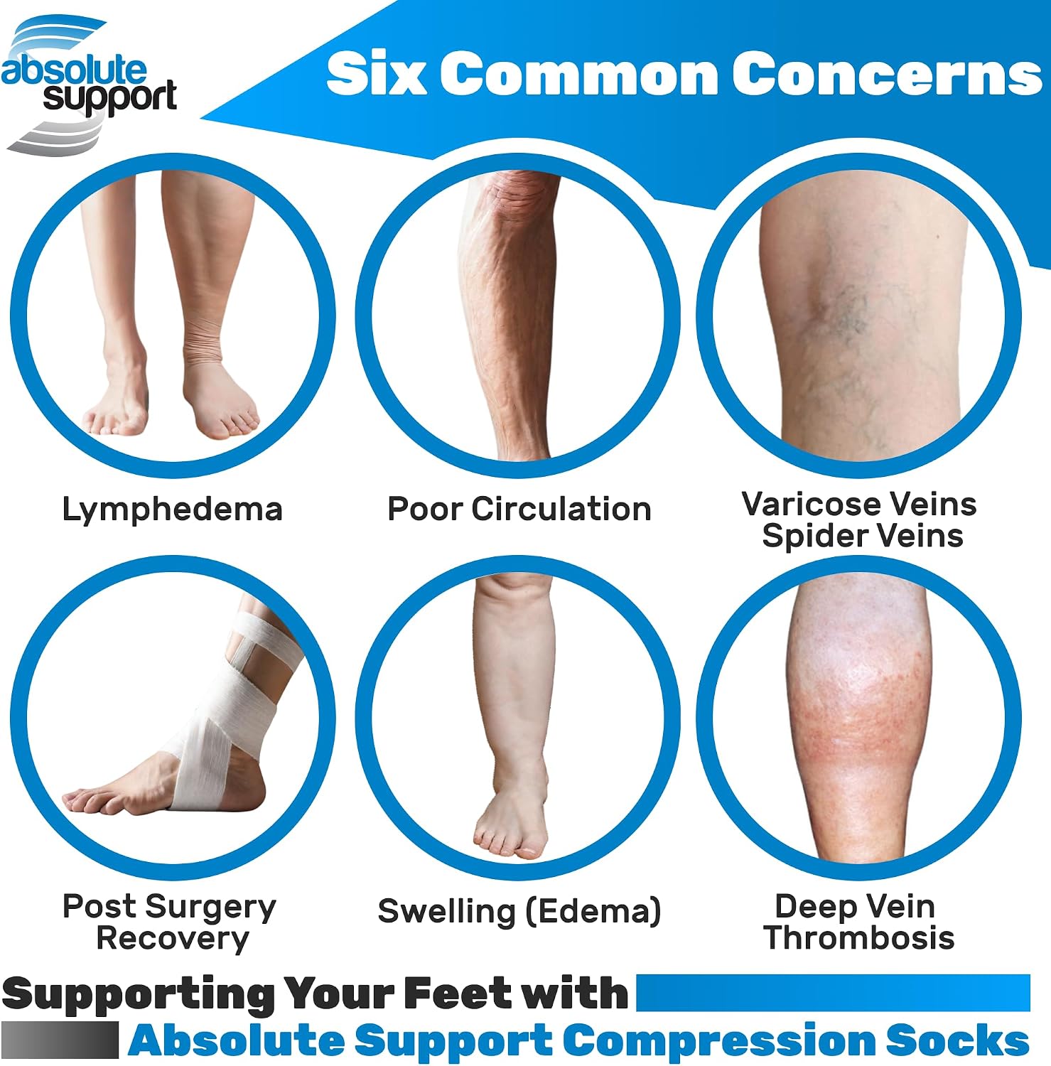Detalle 2 de ABSOLUTE SUPPORT Made in USA Women’s Compression Socks (20–30mmHg) Sheer Nude, Large — A205NU3