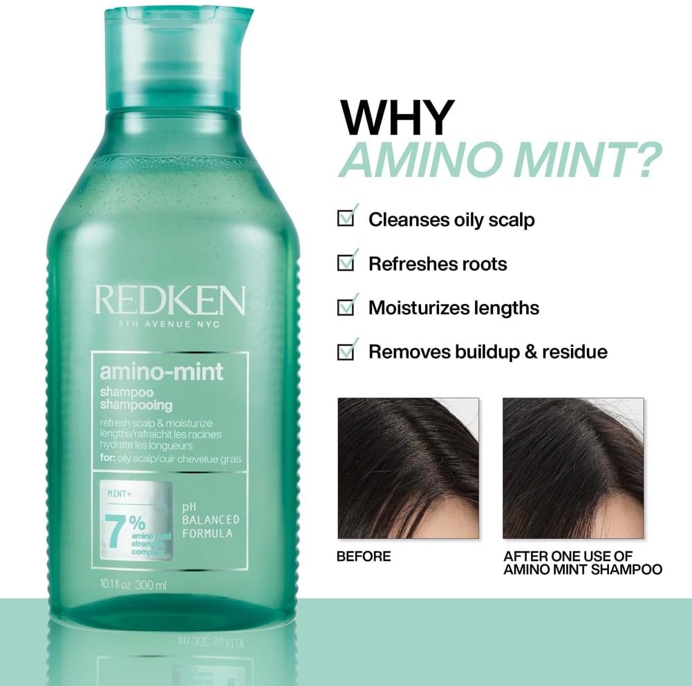 Thumbnail 4 de REDKEN Scalp Relief Soothing Shampoo (Amino Mint) for oily roots and sensitised lengths, 300 ml