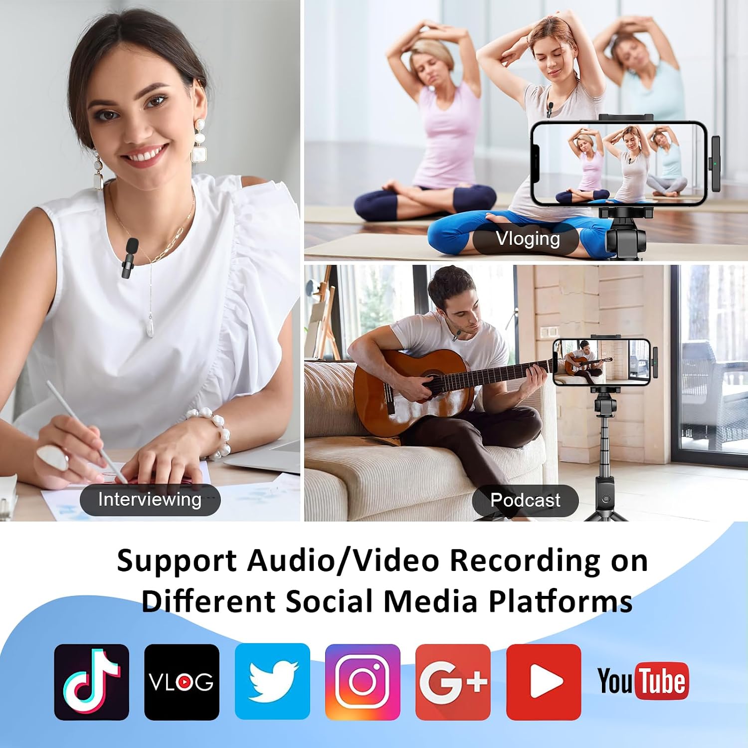 Thumbnail 5 de MAYBESTA Wireless Lavalier Microphone for iPhone, iPad, and Android