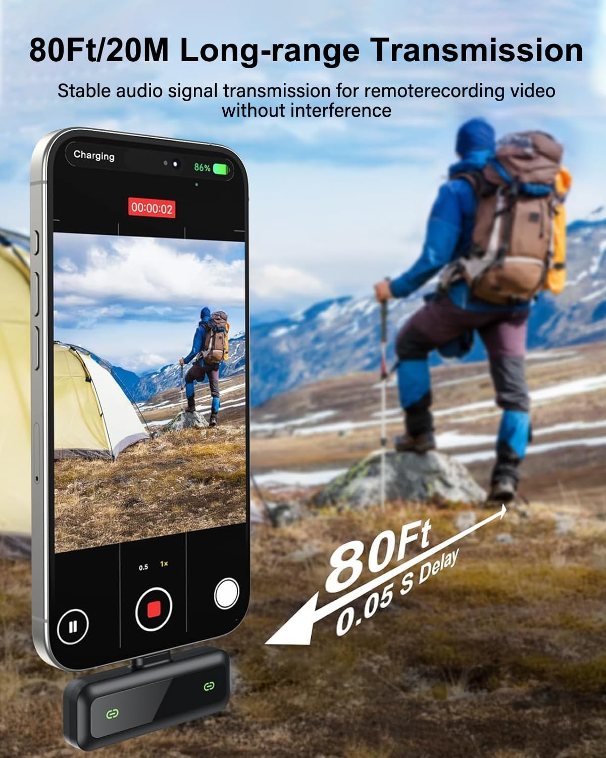 Thumbnail 4 de AUJQMYCA MF001 Wireless Lavalier Microphone, 2-Pack with Noise Reduction