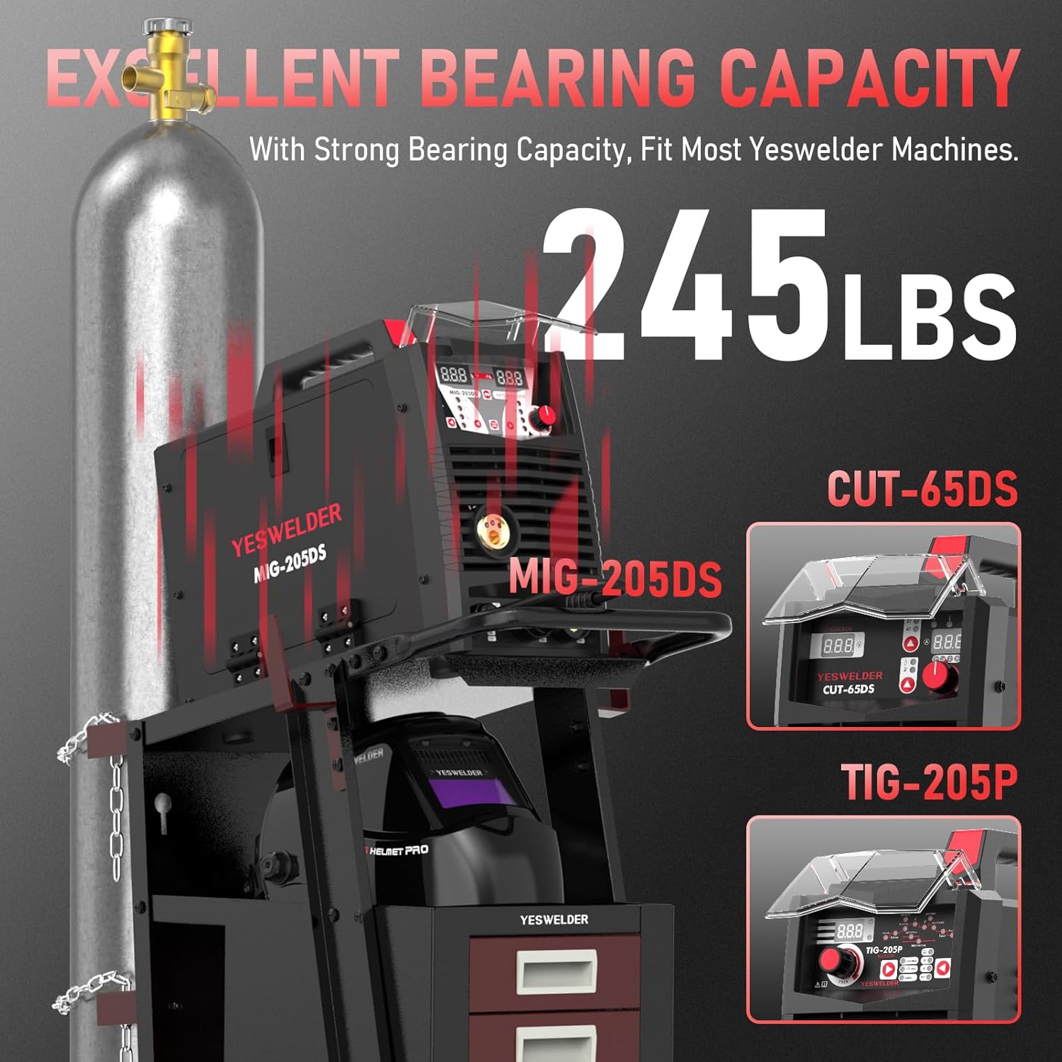 Thumbnail 5 de YESWELDER Welding Cart 4-Drawer Large Capacity