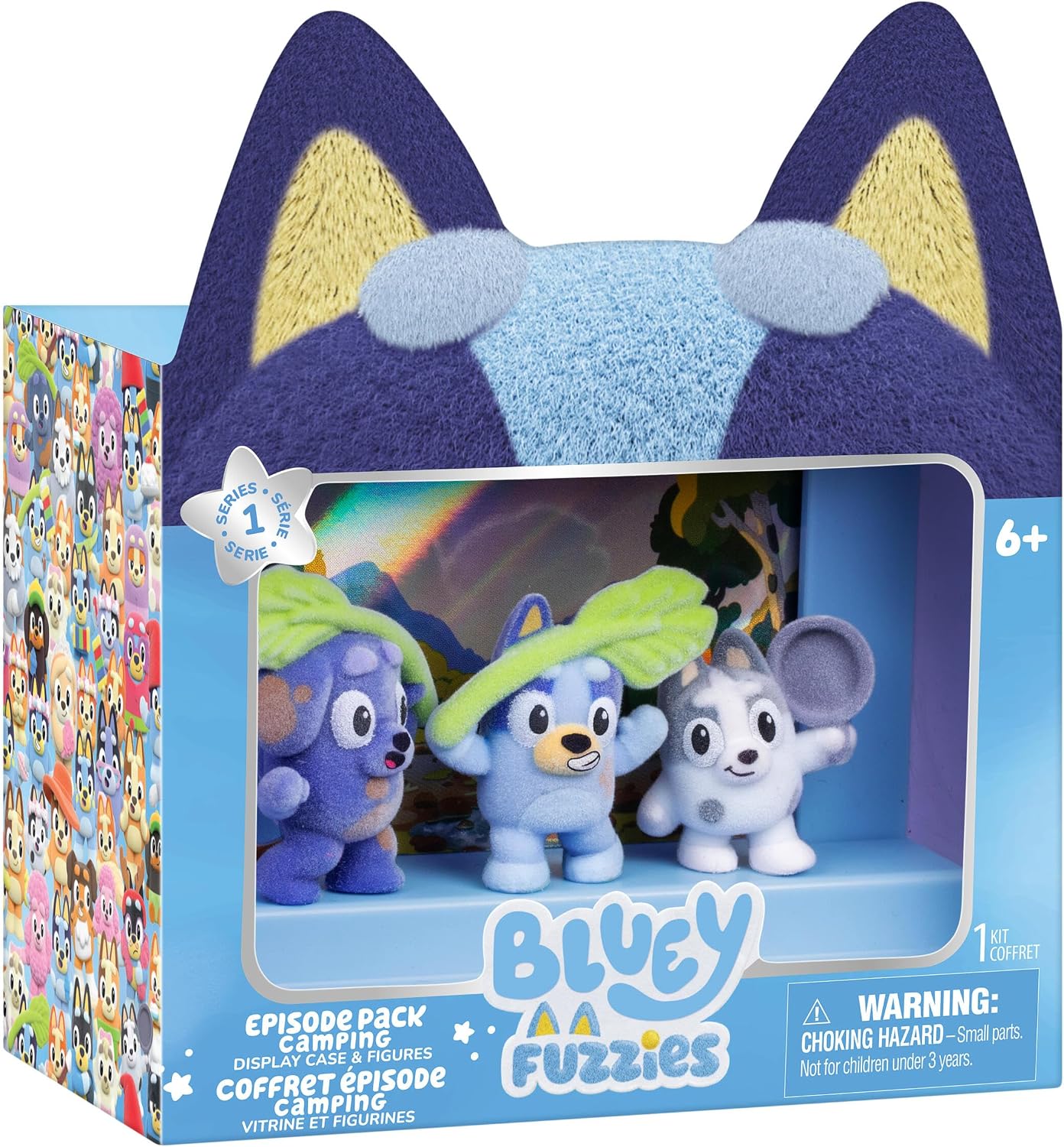 Detalle 2 de Bluey 19288 Fuzzies Tents Follow-up Set with Three Flocked Mini Figures