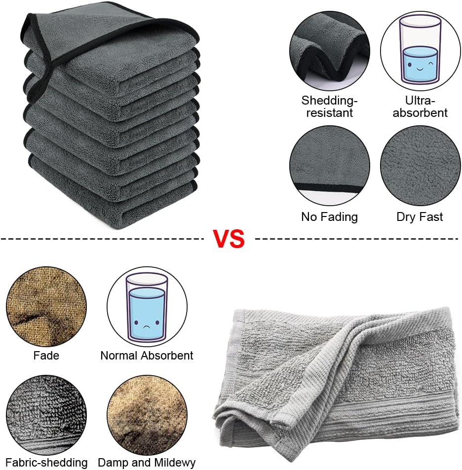 Thumbnail 4 de Adiwo – 6 Lingettes Microfibre 40 x 30 cm, 500 GSM, Chiffons adapt pour voiture et maison