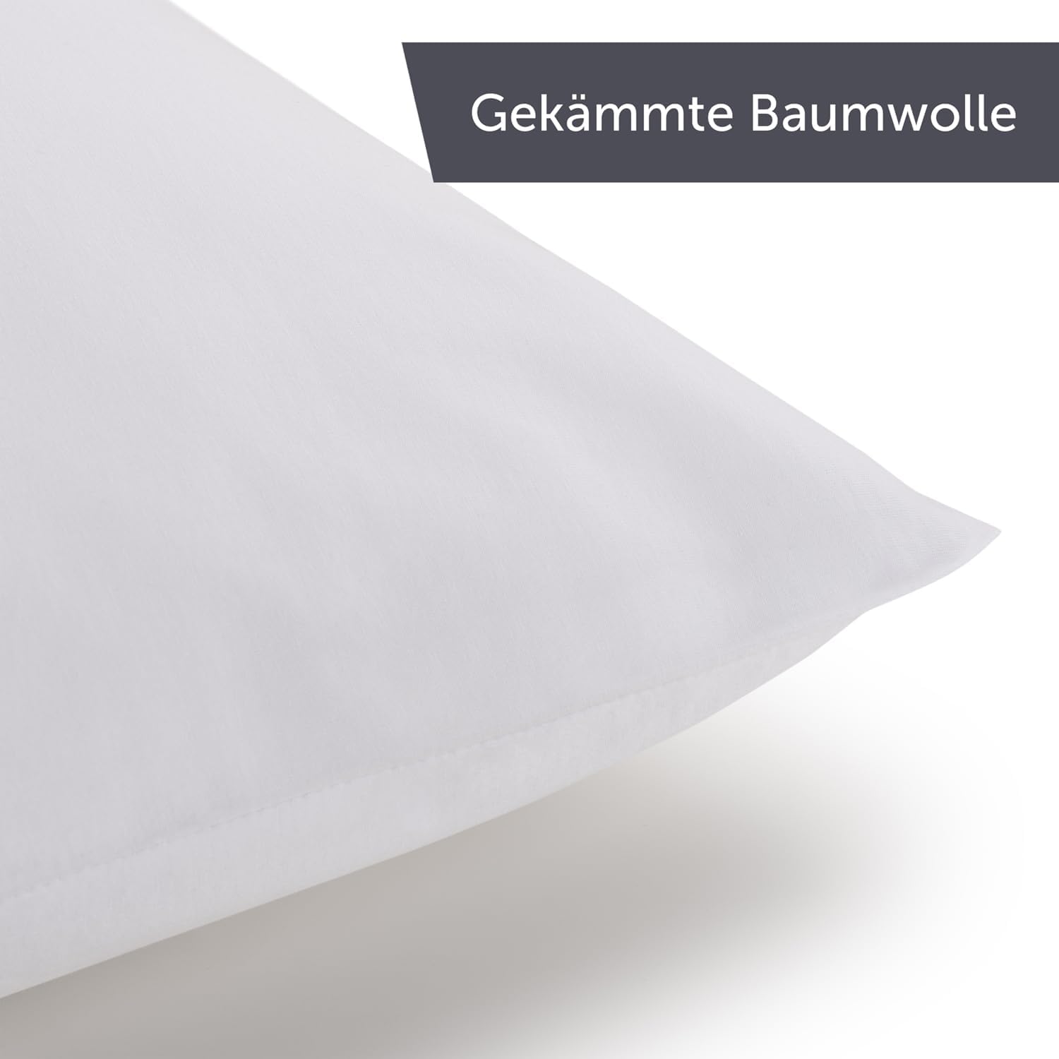 Thumbnail 6 de Blumtal Kissenbezug 80x80 cm – 2er Set aus 100% Baumwoll-Jersey, Weiß, OEKO-TEX, Reißverschluss