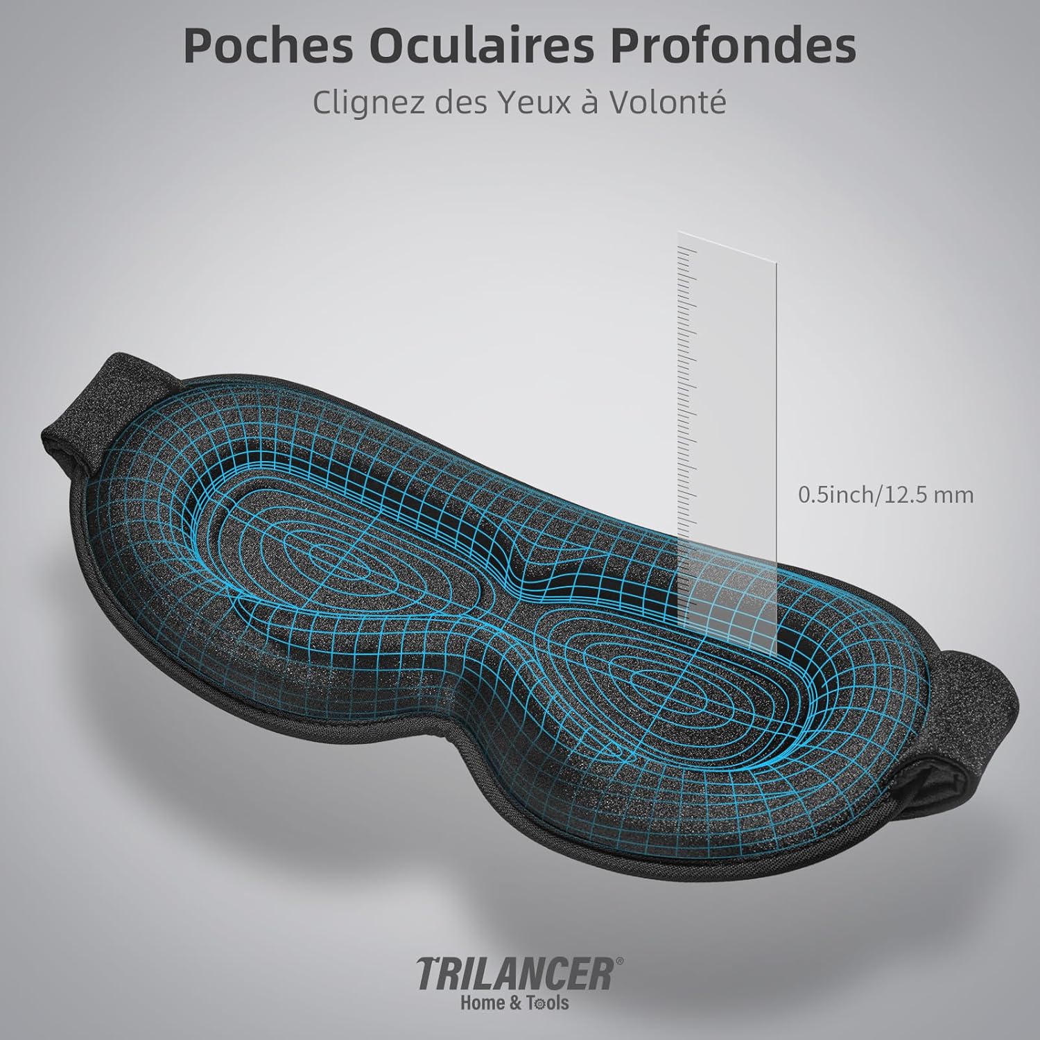Detalle de Masque de nuit Innovant 2026 Trilancer : bandeau de sommeil avec blocage de la lumière