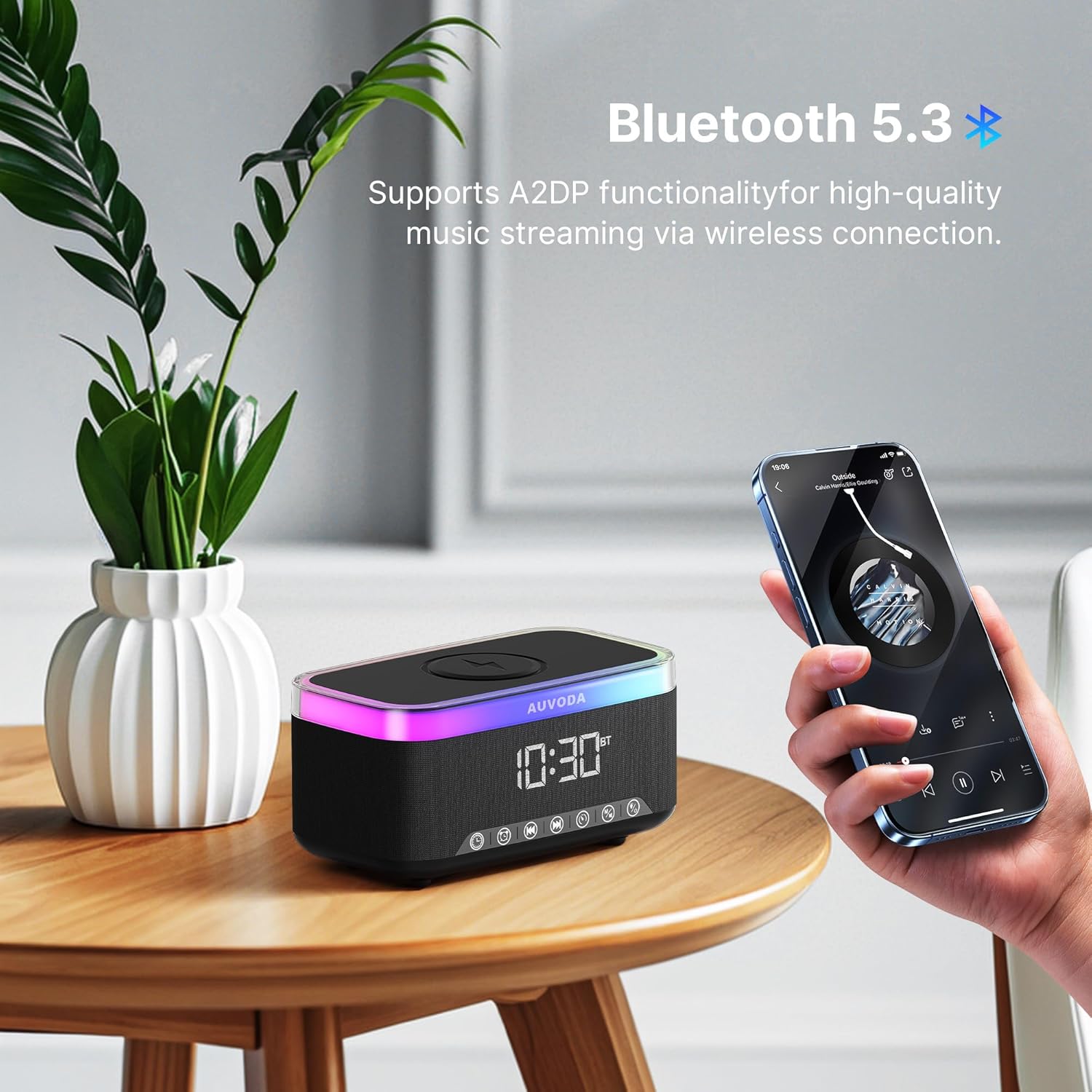 Thumbnail 6 de Auvoda S300 Bluetooth Speaker with Wireless Charging & LED Lights – 16 W Stereo