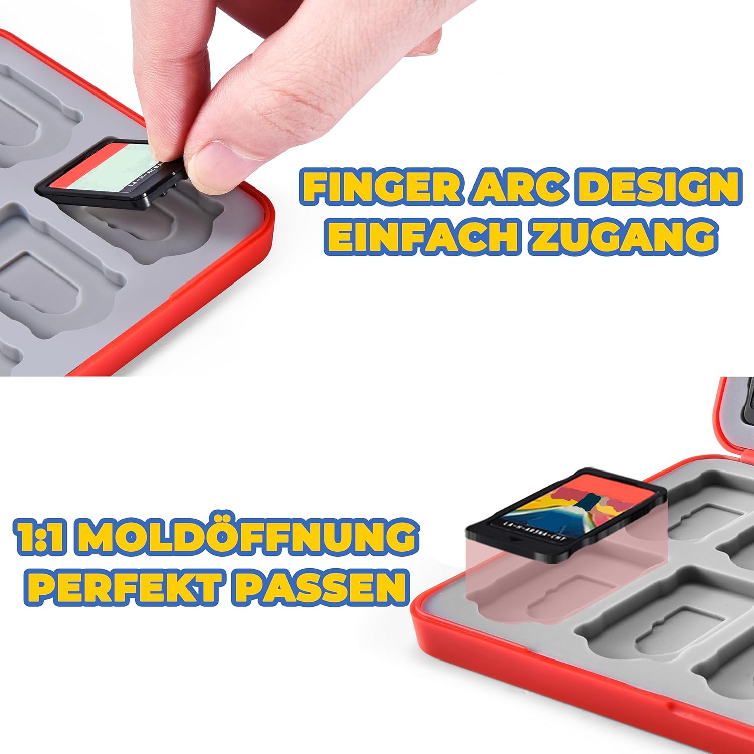 Detalle de FUNLAB Switch 2 Spiele Aufbewahrung Box für bis zu 24 Spielkarten & 24 Micro-SD