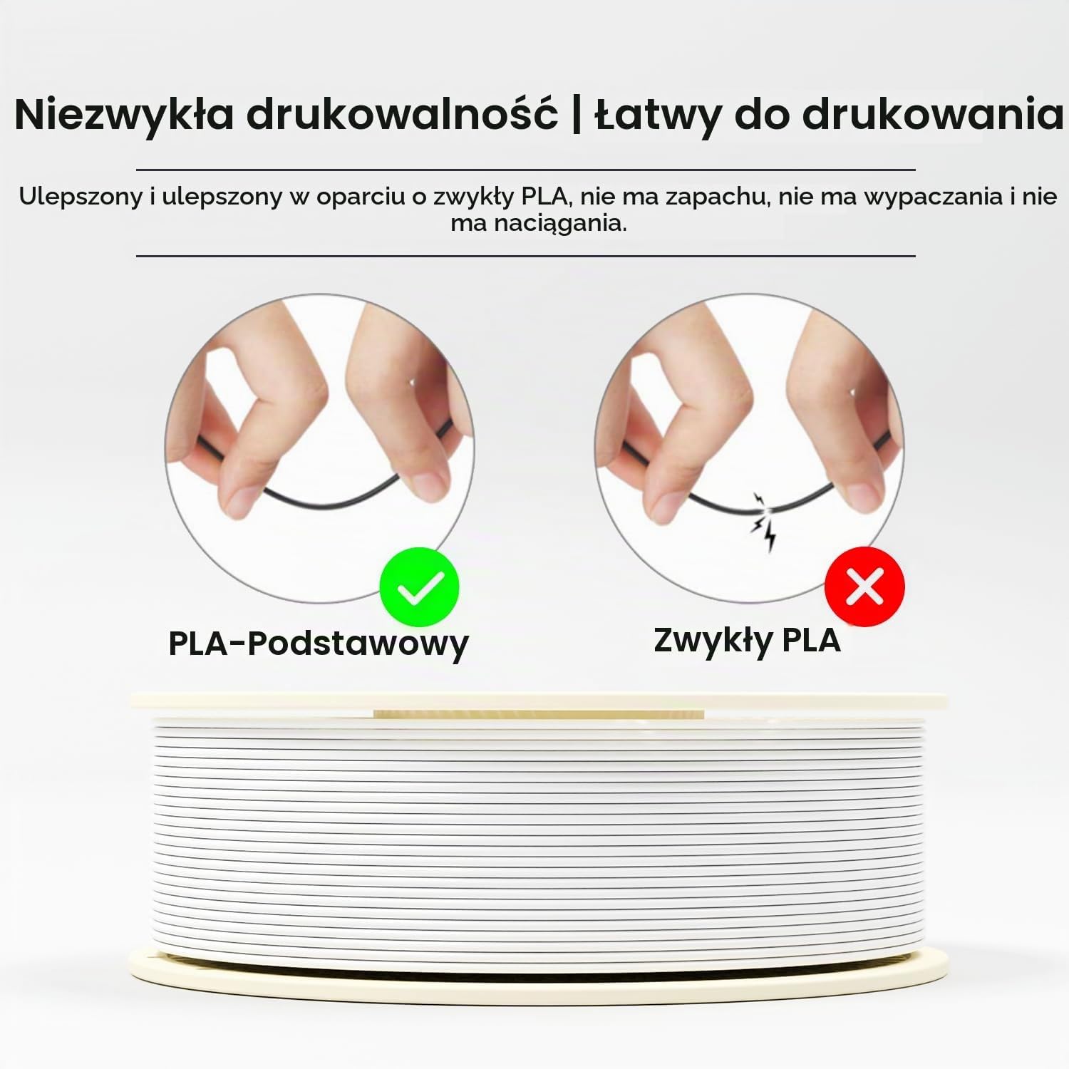 Thumbnail 2 de eSUN PLA-BasicTZ PLA Basic – szary filament PLA 1,75 mm, 1 kg, refill bez szpuli