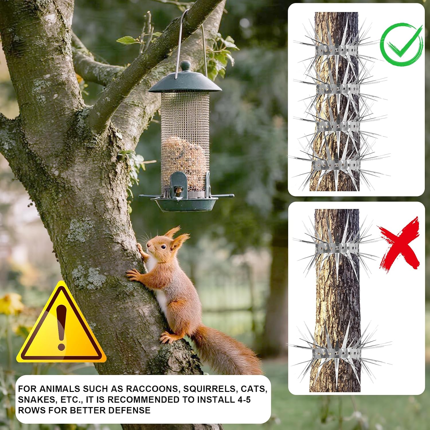 Detalle de Anti-Pigeon/Bird/Cat Deterrent Spikes – 2m Stainless Steel Cross-Row Spikes for Bird Feeders, Fences & Gutters