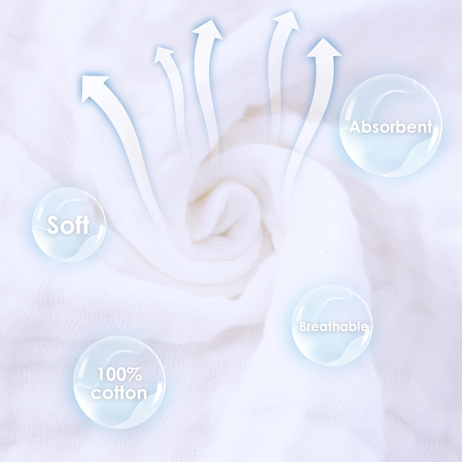 Detalle 1 de Cute Castle Muslin Baby Washcloths, 12-Pack