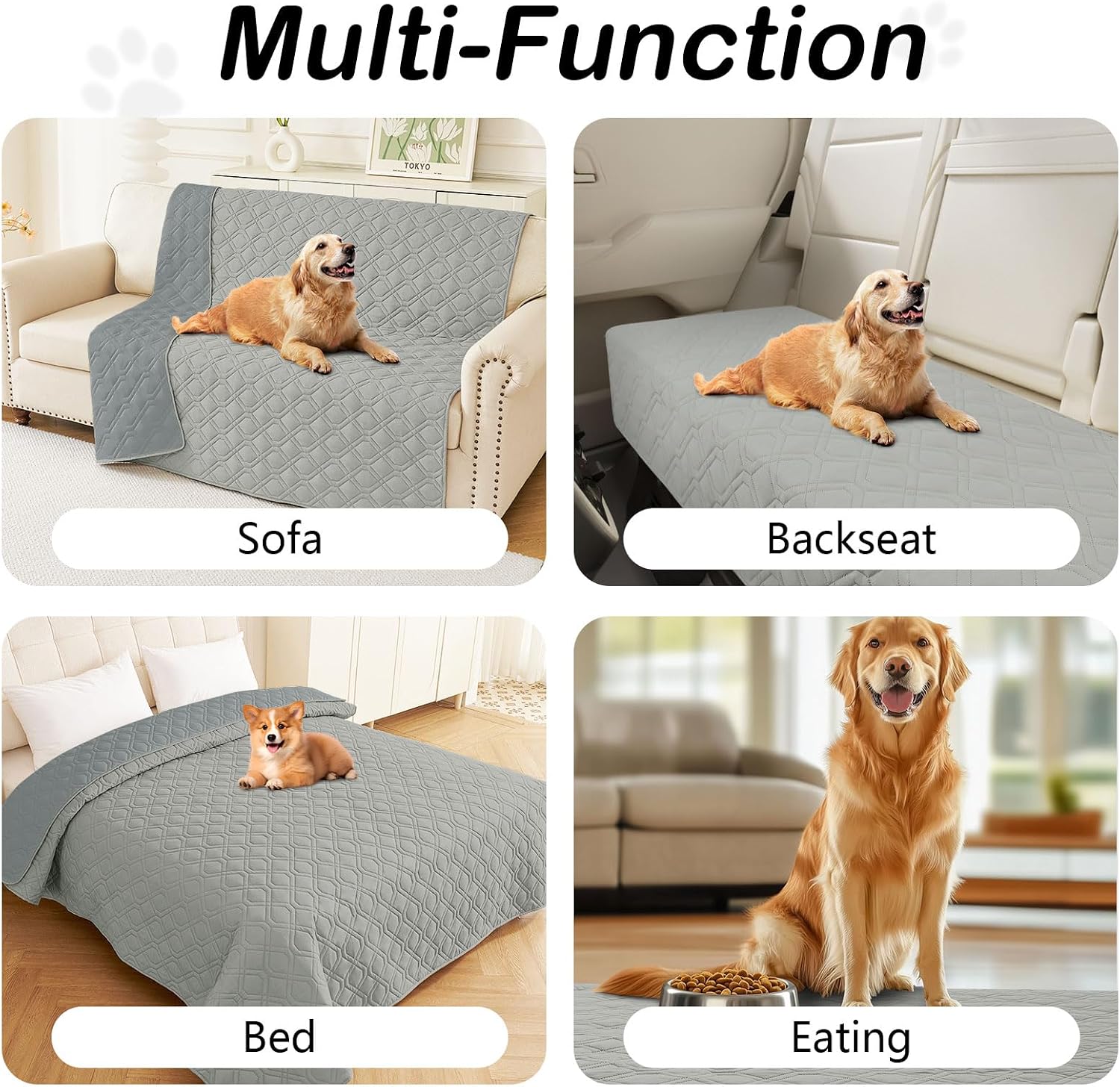 Detalle de Homaxy Hundedecke wasserdicht 203x173 cm – Zwei Seiten, waschbar und flexibel einsetzbar