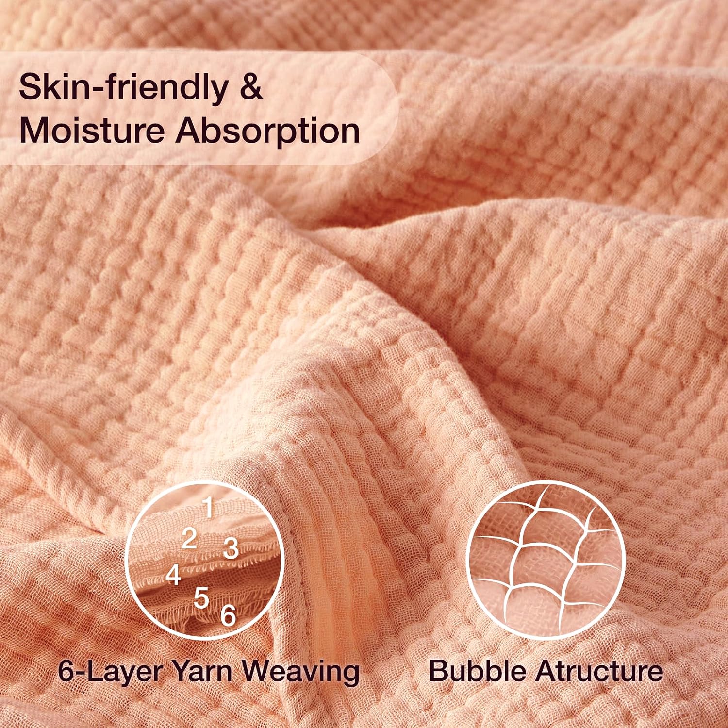Detalle de Cotton Muslin Blanket, 60 x 80
