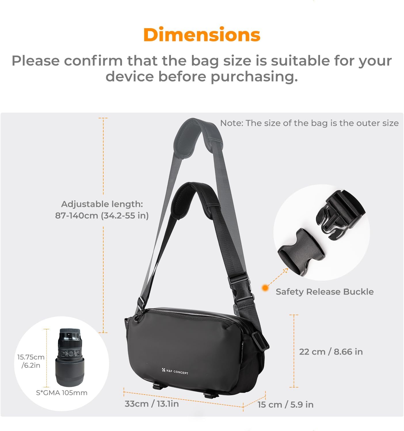 Thumbnail 5 de K&F Concept Camera Sling Bag for DSLR