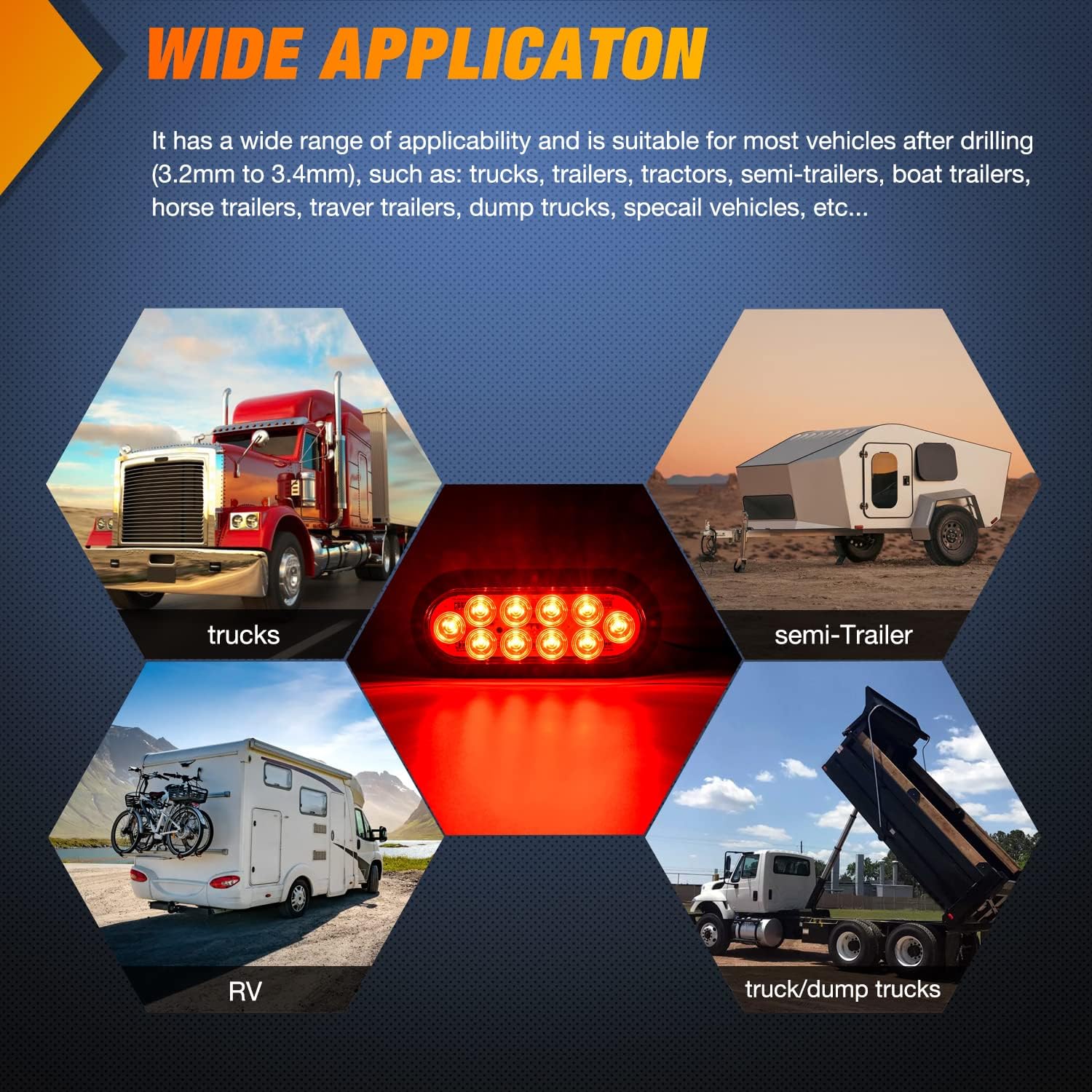 Thumbnail 6 de Nilight 6 Inch Oval Red LED Trailer Tail Light