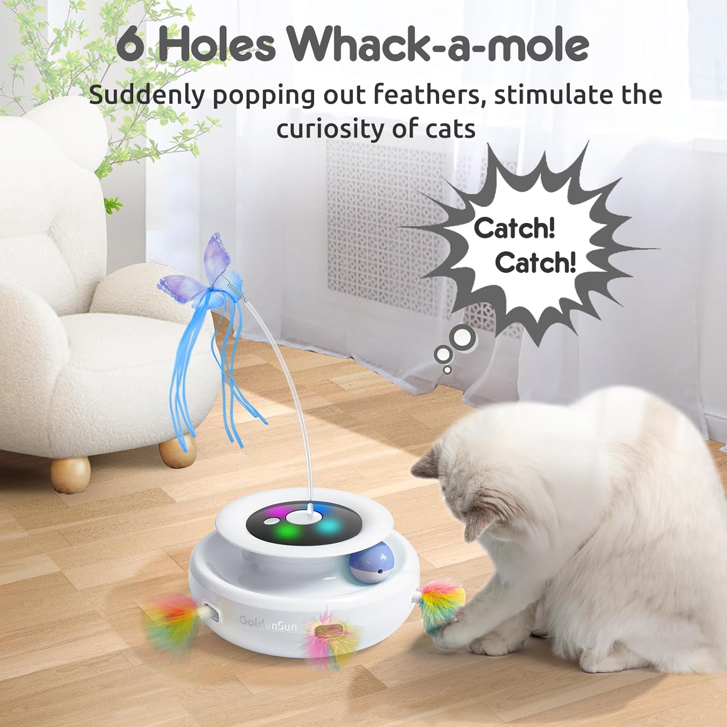 Thumbnail 4 de GoldenSun 3-in-1 Interactive Cat Toy ๐ฏ๐ฑ