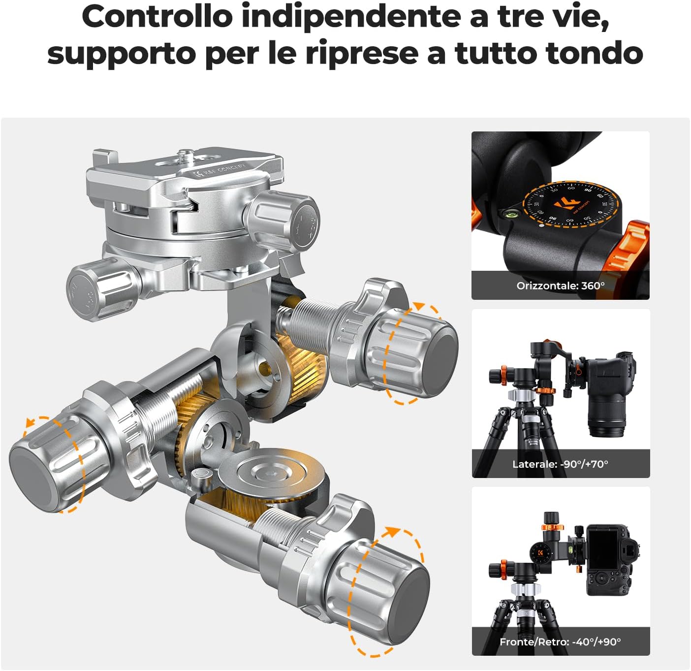 Detalle 2 de K&F Concept GD-3W Testa 3 Vie 6 kg