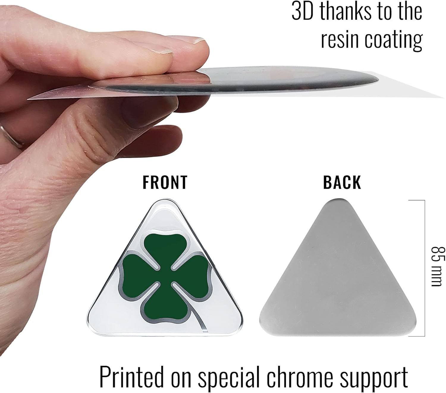 Detalle de Alfa Romeo Adesivi 3D Quadrifoglio Verde Destro + Sinistro (95 x 85 mm) – Ufficiali