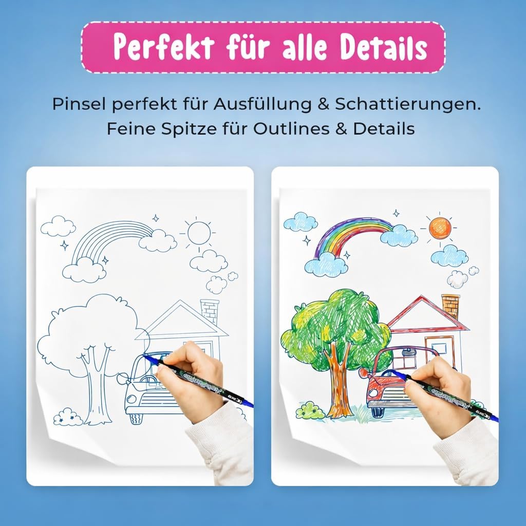 Detalle de Desire Deluxe Acrylstifte (26, doppelseitig, mehrfarbig) zum Bemalen von Steinen, Keramik, Glas, Holz & Leinwand