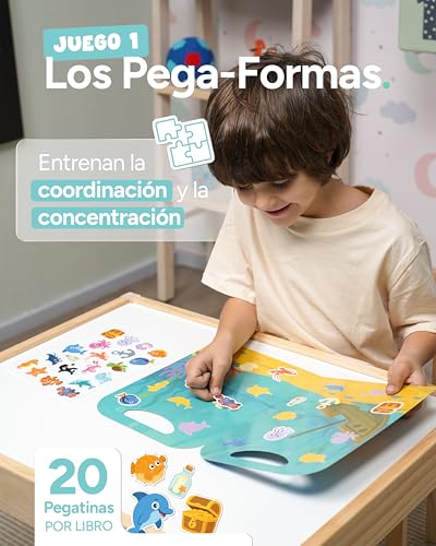 Thumbnail 2 de mycustomy Sticker Book FSC: 6 libros de pegatinas infantiles en 3D reutilizables (120 pegatinas) 1+