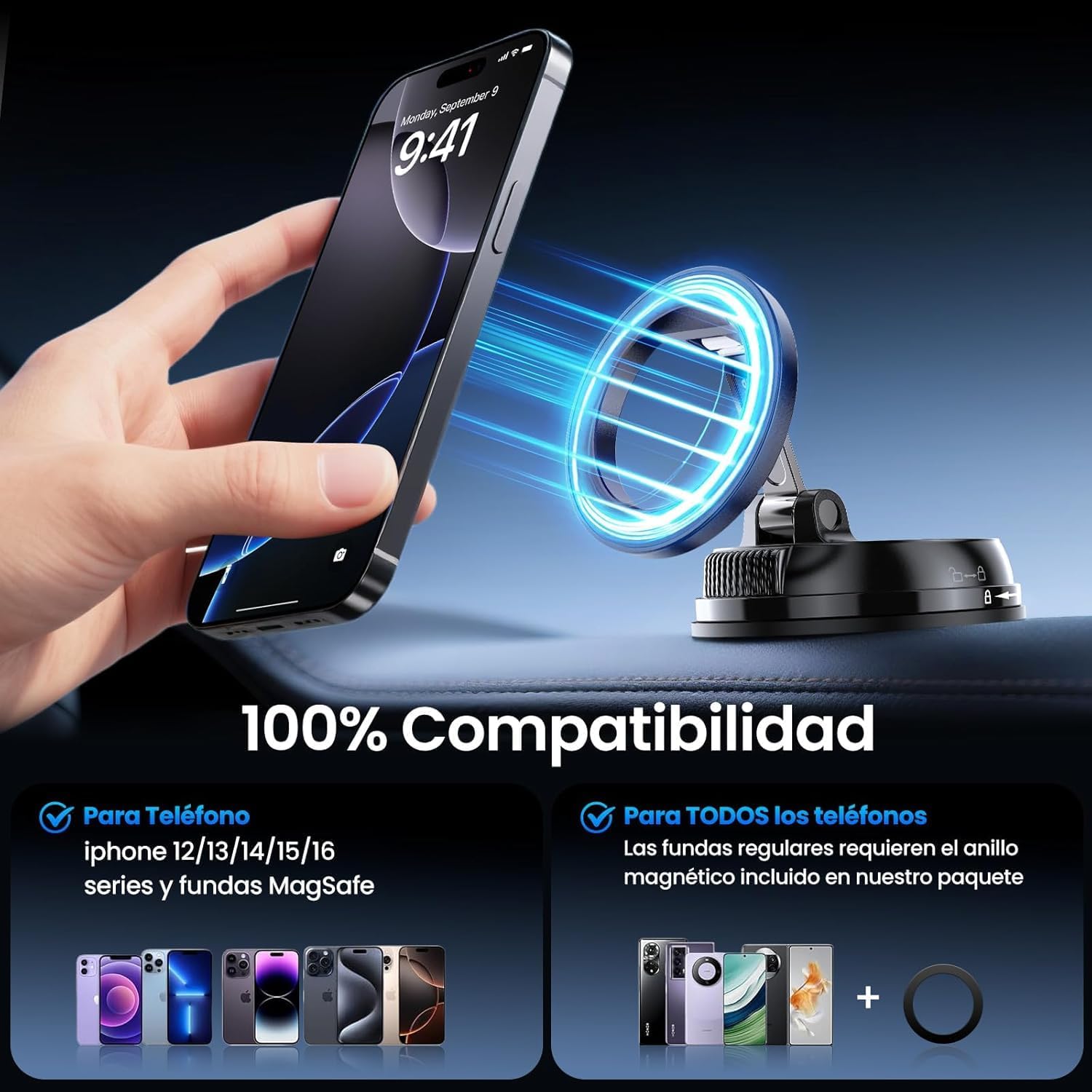 Thumbnail 5 de Soporte Movil Coche 360° 22 imanes