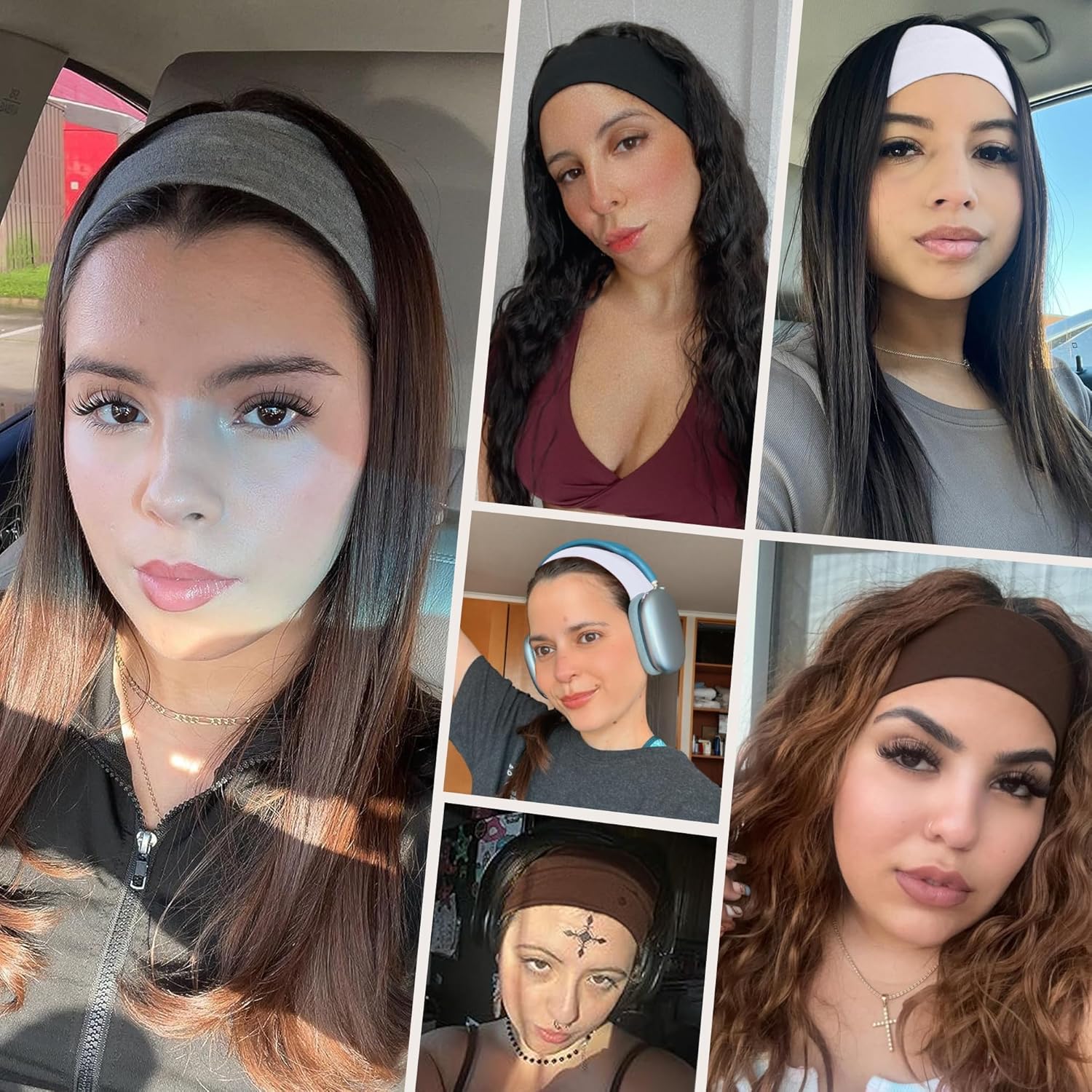 Thumbnail 4 de Ztomine Headbands for Women (8-Pack) — Stretchy Non-Slip Soft Cotton Hair Bands for Sports, Workout, Yoga and Running