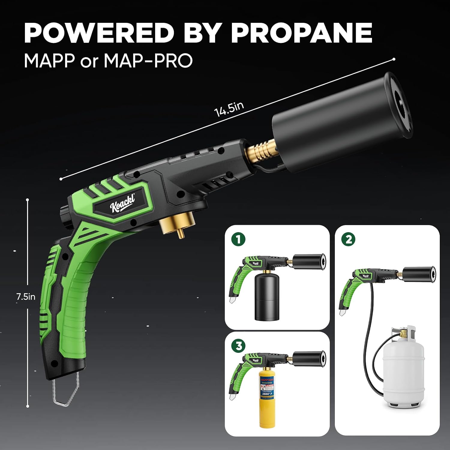 Detalle de Koackl 2PCS PV888CGA Propane Torch Heads, 2-Pack with Adjustable Flame
