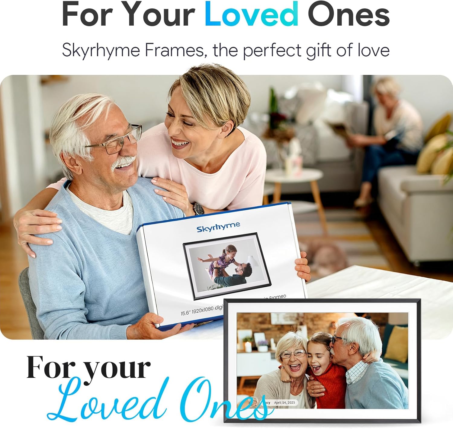 Thumbnail 5 de SKYRHYME Skyrhyme 15.6'' WiFi Digital Picture Frame with 1920x1080 IPS Touch Screen and 32GB