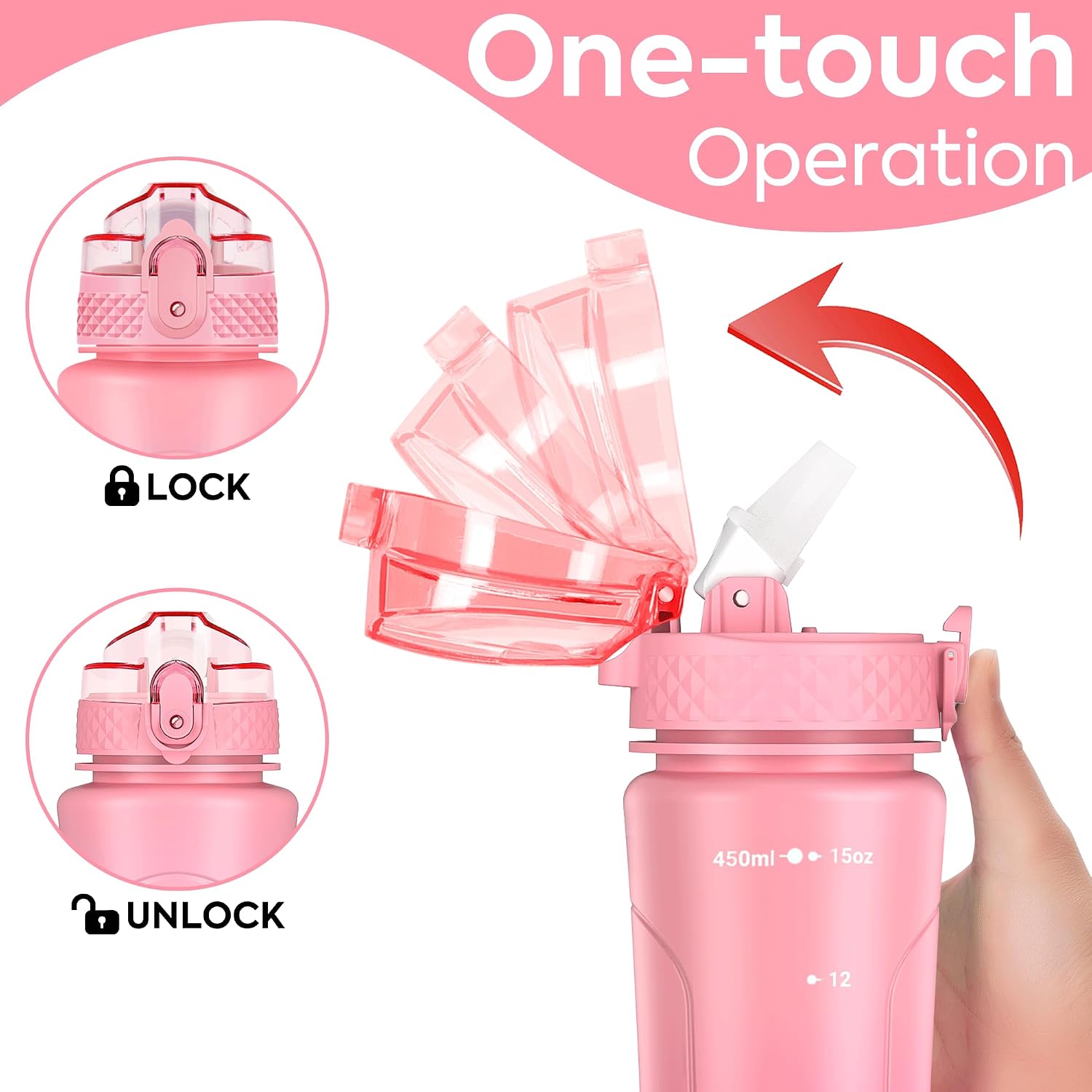 Thumbnail 2 de Oldley 450ml Water Bottle with Straw