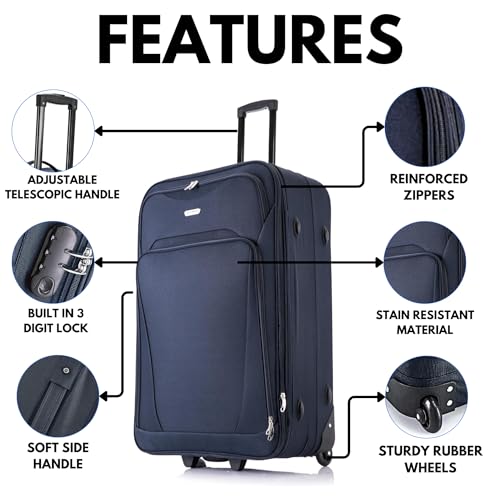 Detalle de FLYMAX 29" Large Suitcase Lightweight Expansion with 90L Capacity