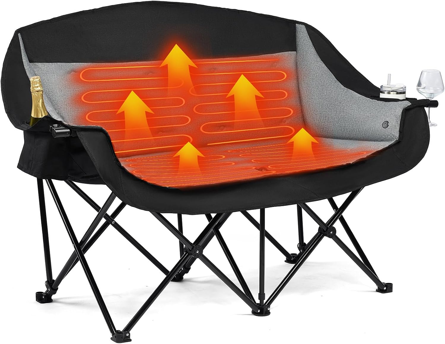 Detalle de PUVASIA Heated Camping Loveseat, 600 lb Support