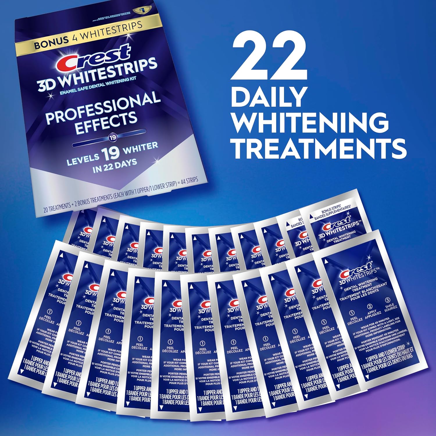 Detalle de Crest 3D White Whitestrips – 2 strips ⚡