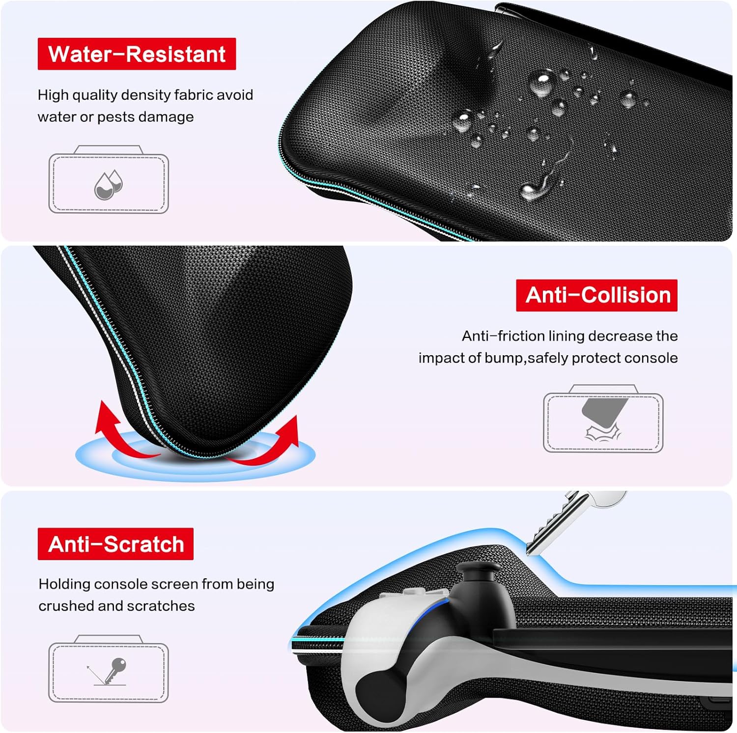 Thumbnail 5 de iVoler Custodia rigida con foro di ricarica per PlayStation Portal e 2 pellicole in vetro temperato 9H