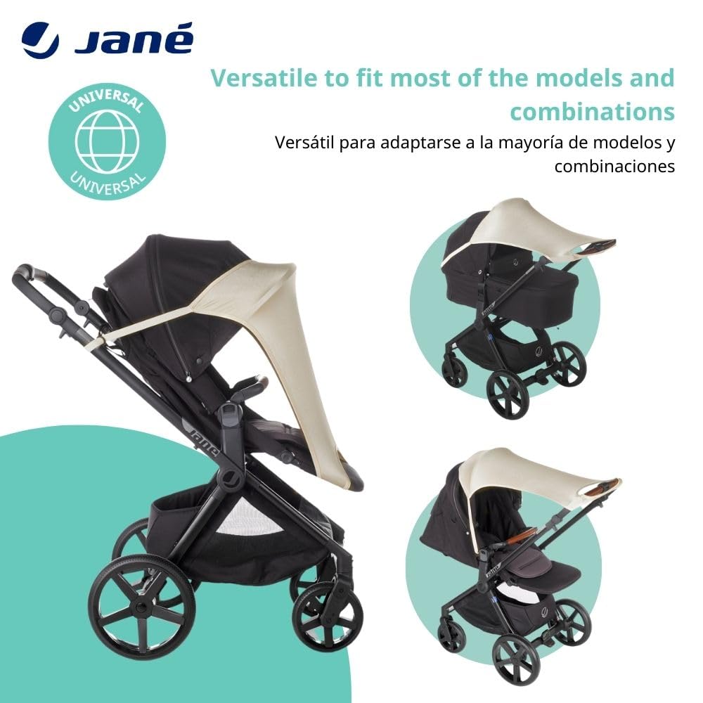 Detalle 1 de Jané Sonnenschutz für Kinderwagen UPF 50+ – Universal elastisch, atmungsaktiv, Beige